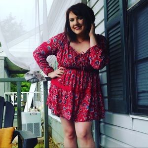 Plus sized Red Mini Dress